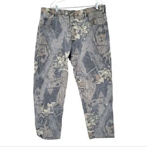 Wrangler Vintage Camo Rugged Wear Mossy Oak Jeans Men's 42×32 Double Knee
